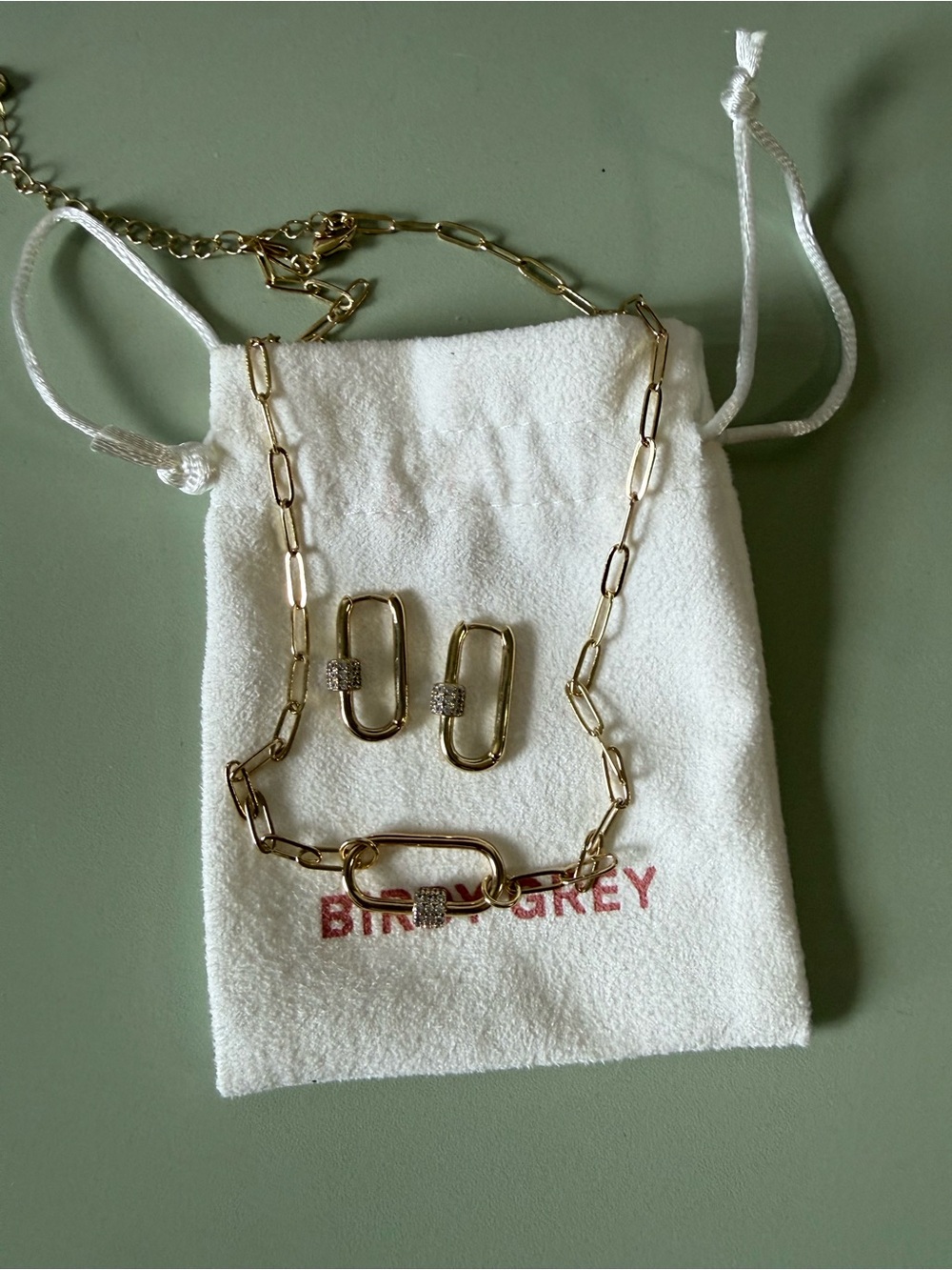 Birdy Grey Gold Tone and Pave-Set Simulated Diamond Jewelry Set